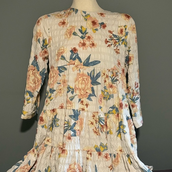 Zara Floral Dress - White, Pink, Blue - Picture 2 of 2